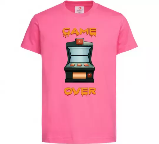 Детская футболка Vintage GAME OVER Ярко-розовый фото