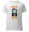 Мужская премиум футболка Vintage GAME OVER Белый фото