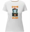 Жіноча преміум футболка Vintage GAME OVER Білий фото