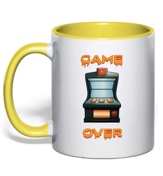 Чашка з кольоровою ручкою Vintage GAME OVER Лимонний фото