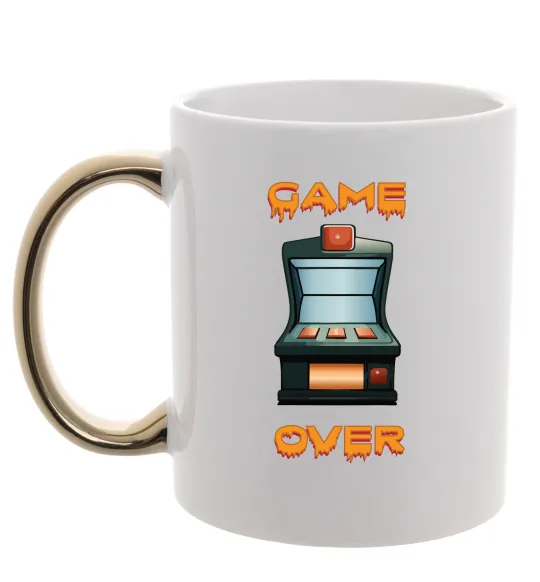 Чашка з кольоровою ручкою Vintage GAME OVER Золото фото