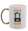 Чашка з кольоровою ручкою Vintage GAME OVER Золото Чашка з кольоровою ручкою Vintage GAME OVER Золото фото