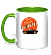 Чашка з кольоровою ручкою Retro Car CLASSIC Лаймовий фото