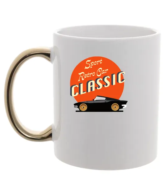 Чашка с цветной ручкой Retro Car CLASSIC Золото фото