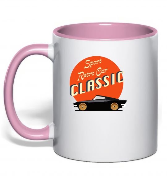 Чашка с цветной ручкой Retro Car CLASSIC Нежно розовый фото