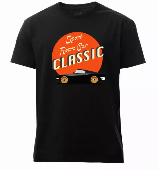 Мужская премиум футболка Retro Car CLASSIC Черный фото
