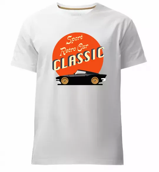 Мужская премиум футболка Retro Car CLASSIC Белый фото