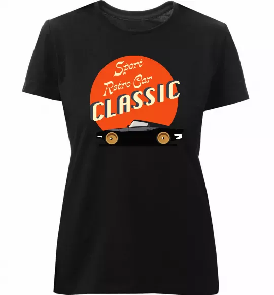 Женская премиум футболка Retro Car CLASSIC Черный фото