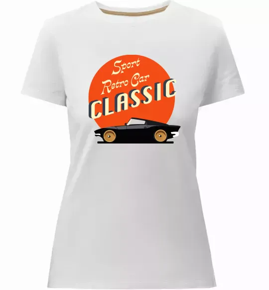 Женская премиум футболка Retro Car CLASSIC Белый фото