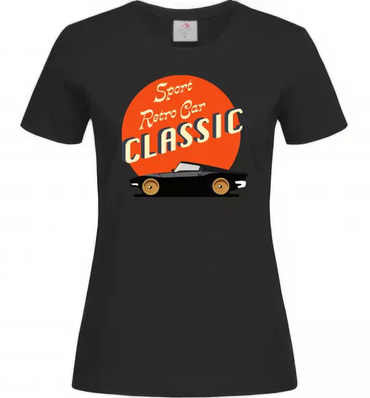 Женская футболка Retro Car CLASSIC Черный фото