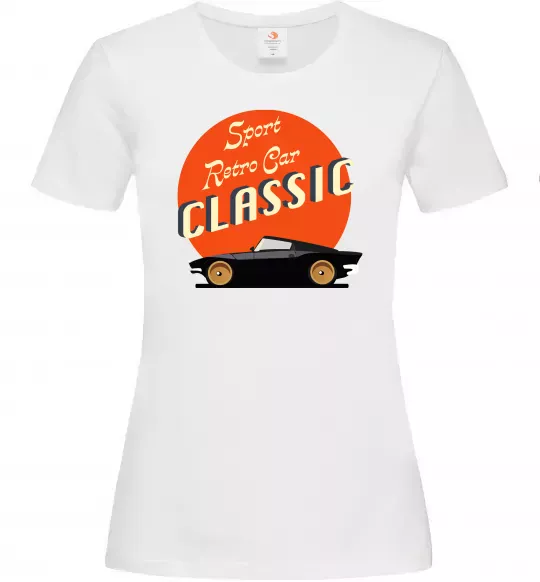 Женская футболка Retro Car CLASSIC Белый фото