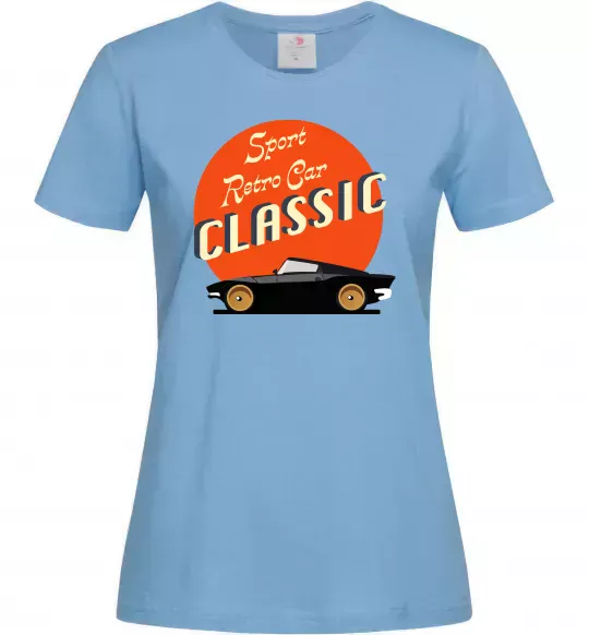 Женская футболка Retro Car CLASSIC Голубой фото