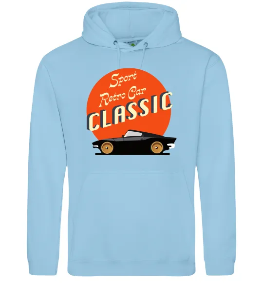 Жіноча толстовка (худі) Retro Car CLASSIC Блакитний фото