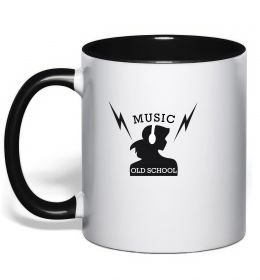 Чашка з кольоровою ручкою Music Old School