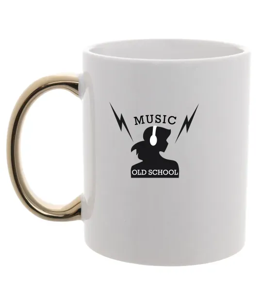 Чашка з кольоровою ручкою Music Old School Золото фото