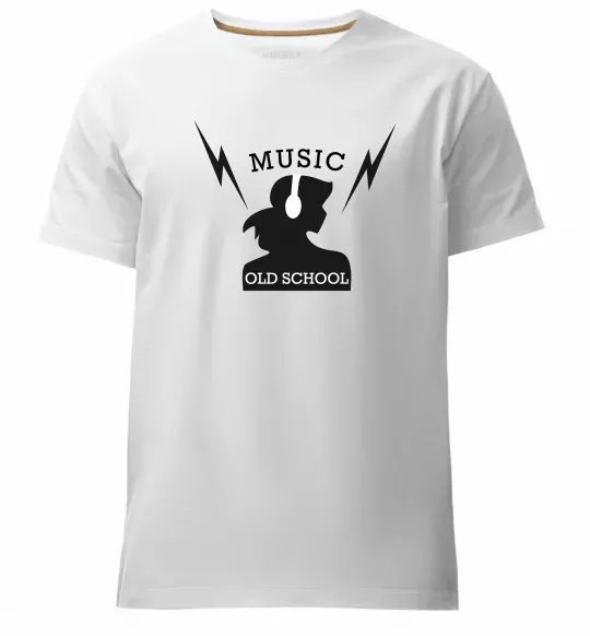 Мужская премиум футболка Music Old School Белый фото