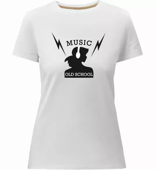 Жіноча преміум футболка Music Old School Білий фото