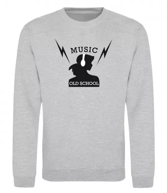 Свитшот Music Old School Серый меланж фото
