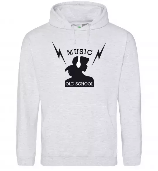 Чоловіча толстовка (худі) Music Old School Сірий меланж фото