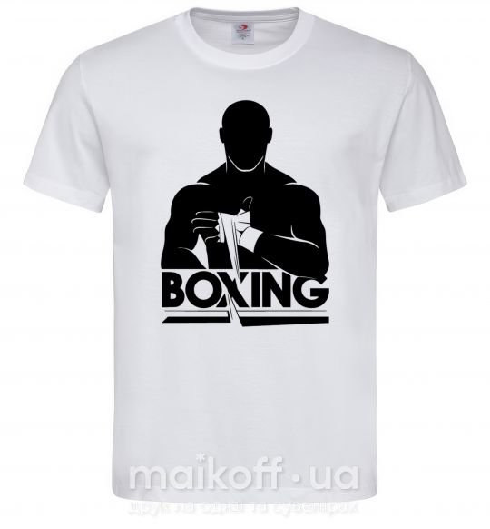Мужская футболка Boxing man, S Белый фото