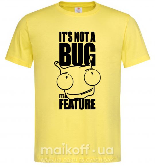 Мужская футболка It's not a bug it's a feature,М Лимонный фото
