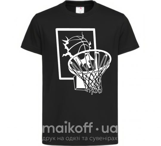 Дитяча футболка Баскетбольне кільце та м'яч, дитячий розмір 12-13 Чорний фото