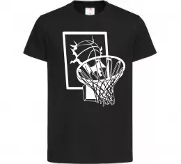 Дитяча футболка Баскетбольне кільце та м'яч, дитячий розмір 12-13 Чорний фото