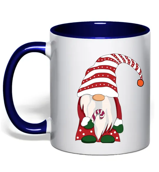 Чашка з кольоровою ручкою Гном(family look) для нього Глибокий темно-синій фото