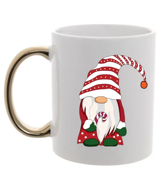 Чашка з кольоровою ручкою Гном(family look) для нього Золото фото