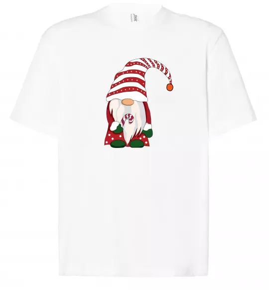 Футболка Оверсайз Гном(family look) для нього Белый фото