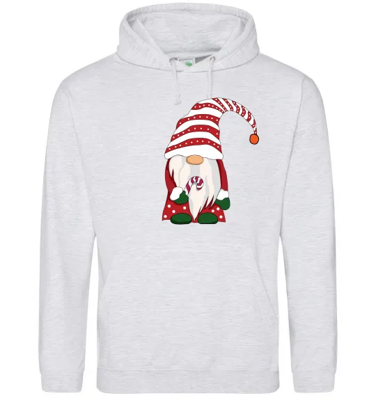 Мужская толстовка (худи) Гном(family look) для нього Серый меланж фото