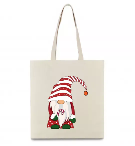 Еко-сумка Гном(family look) для нього Бежевий фото