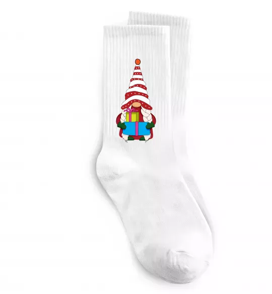 Шкарпетки Гном(family look) для неї Білий фото