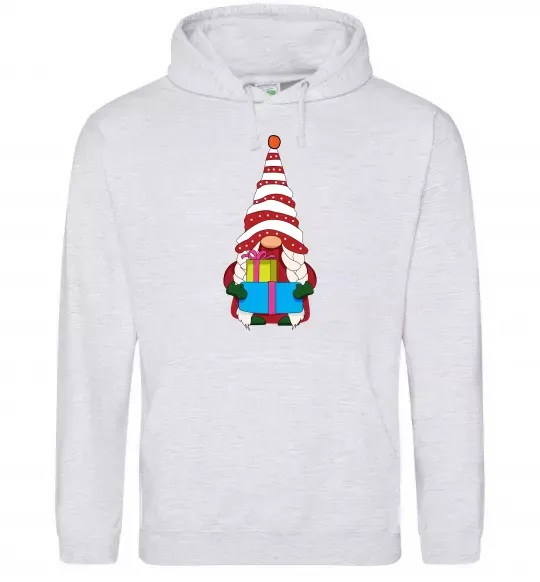 Жіноча толстовка (худі) Гном(family look) для неї Сірий меланж фото