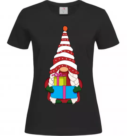 Женская футболка Гном(family look) для неї Черный фото