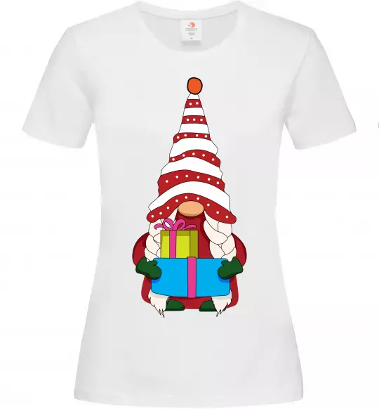 Женская футболка Гном(family look) для неї Белый фото