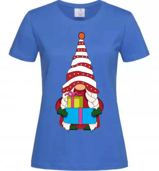 Женская футболка Гном(family look) для неї Ярко-синий фото