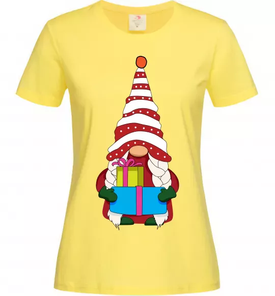 Женская футболка Гном(family look) для неї Лимонный фото