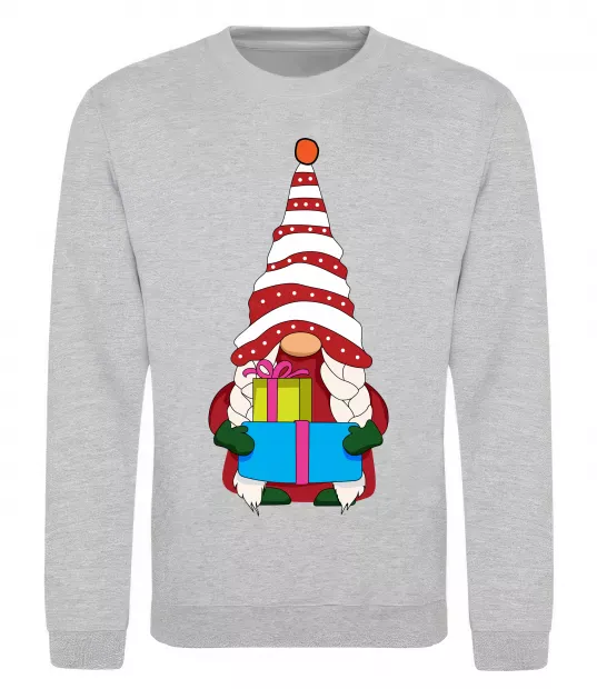 Світшот Гном(family look) для неї Сірий меланж фото