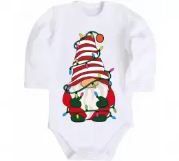 Детский боди Гном(family look) для дитини Белый фото