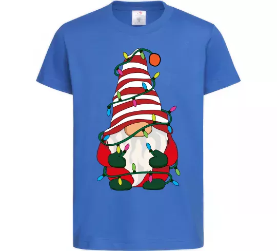 Детская футболка Гном(family look) для дитини Ярко-синий фото