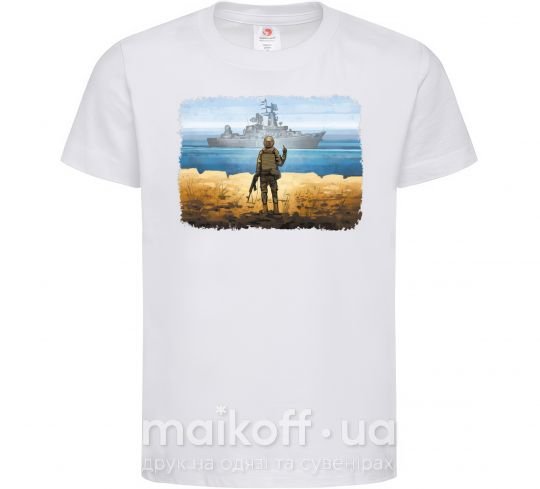 Детская футболка Марка України, розмір, дит 12-13 Белый фото