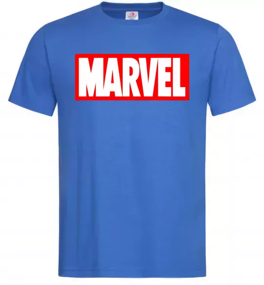 Мужская футболка Marvel logo red white, розмір XL Ярко-синий фото