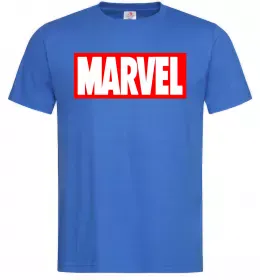 Мужская футболка Marvel logo red white, розмір XL Ярко-синий фото