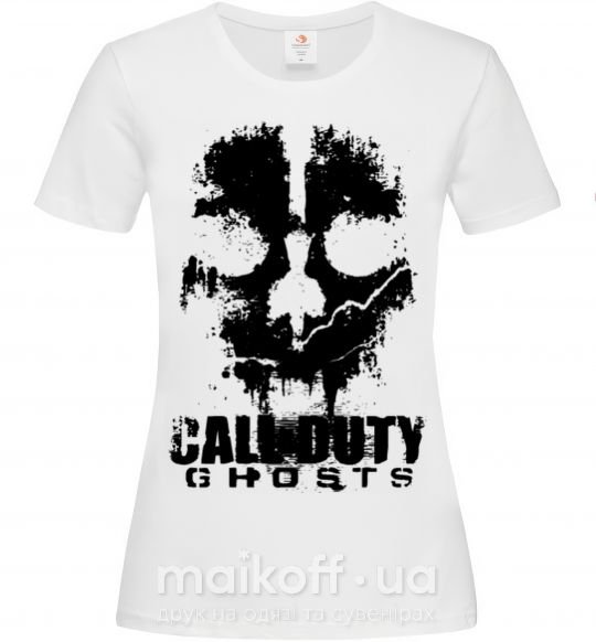Женская футболка Call of Duty ghosts with skull, M Белый фото