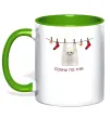 Чашка с цветной ручкой Сохну по тобі Зеленый фото