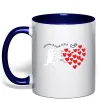 Чашка с цветной ручкой Тисяча й одне серце тобі Глубокий темно-синий фото