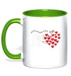 Чашка с цветной ручкой Тисяча й одне серце тобі Зеленый фото