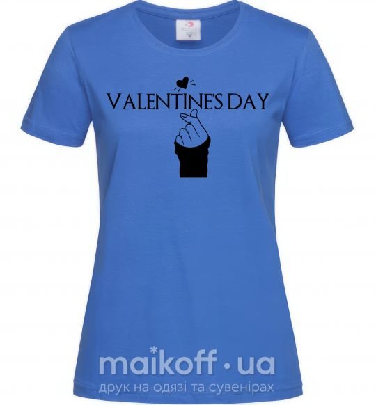 Жіноча футболка VALENTINE'S DAY Яскраво-синій фото