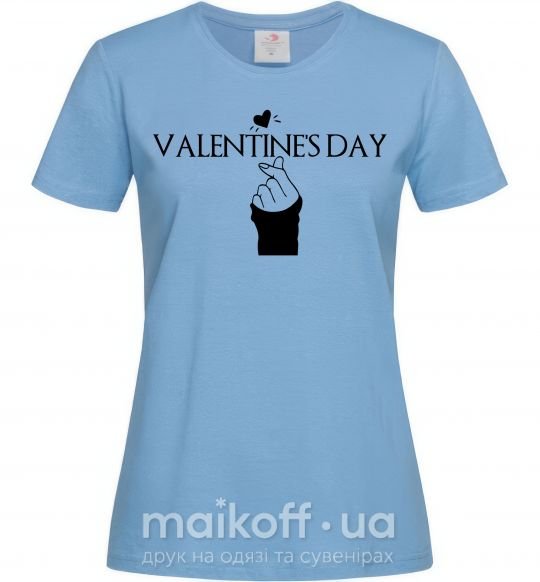 Жіноча футболка VALENTINE'S DAY Блакитний фото